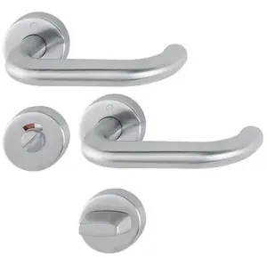 Popolare Maniglia HOPPE modello PARIS per porta interna su rosetta e bocchetta con nottolino wc e con indicatore libero/occupato sertos in acciaio inox satinato