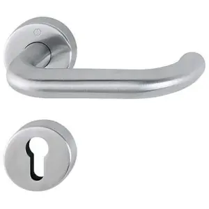 Maniglia HOPPE modello PARIS per porta interna su rosetta e bocchetta con foro yale sertos in acciaio inox satinato Occasione Imperdibile