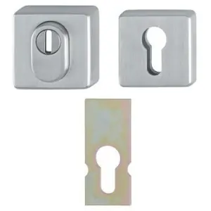 Bocchette HOPPE modello E52ZNSB-ZA/52S sicurezza quadrata per portoncino con foro yale e defender in acciaio inox satinato Occasione