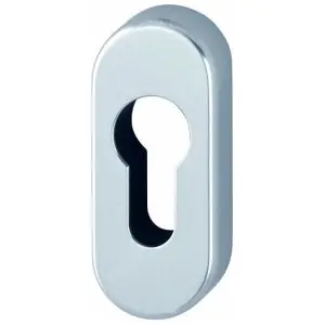 Spedizione Espresso Bocchette HOPPE modello 30PS ovale per porta interna con foro yale in alluminio argento