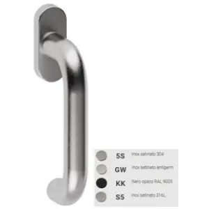 Martellina dk REGUITTI modello STOCCOLMA per serramento con rosetta 015 senza quadro in acciaio inox satinato Ultimissimo Modello
