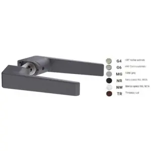 Spedizione Espresso Maniglia impugnatura REGUITTI modello OBLIQ per porta interna su rosetta 700 in alluminio metal gray