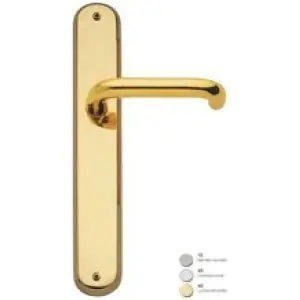 Maniglia REGUITTI modello ELENA per porta interna su placca 188 con nottolino wc 503 in ottone lucido verniciato Offerta Speciale