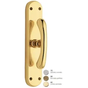 Martellina REGUITTI modello MONIA per serramento su placca 189 con quadro 7 in ottone lucido verniciato Offerta Limitata