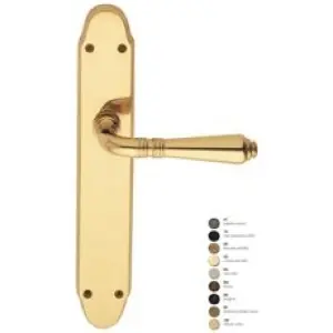 Bestseller Maniglia REGUITTI modello GINEVRA per porta interna su placca 040 con foro yale in ottone bronzato graffiato opaco