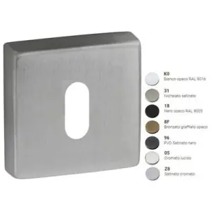 Bocchetta REGUITTI modello Q08KN quadrata per porta interna con foro normale in ottone bianco opaco RAL9016 Nuovo Arrivo