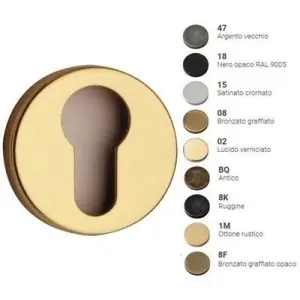 Bocchette REGUITTI modello 003 per porta interna con foro yale in ottone antico Professionale