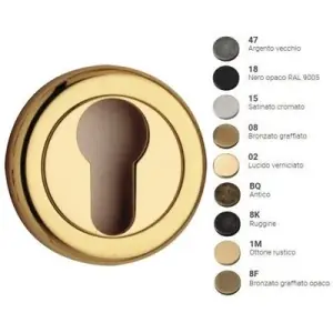 Bocchette REGUITTI modello 006 lusso per porta interna con foro yale in ottone bronzato graffiato Prezzo Scontato