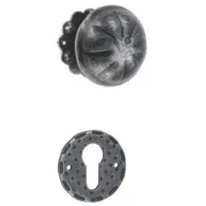 Pomolo DIDIEFFE modello CORTINA maggiorato per portoncino su rosetta e bocchetta con foro yale in ferro silver Promozione Esclusiva
