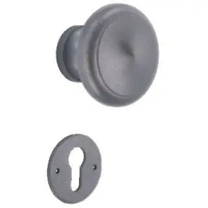 Acquista Ora Pomolo fisso DIDIEFFE modello MASER per portoncino su rosetta e bocchetta con foro yale in ferro silver