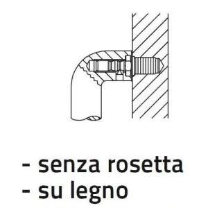 Sistema fissaggio singolo OLIVARI per maniglione su portoncino senza rosetta in ottone Di Tendenza