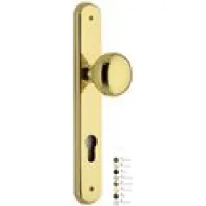 Pomolo REGUITTI modello COSMO fisso diametro 55 per portoncino su placca 188 con foro yale in ottone lucido verniciato Spedito Oggi