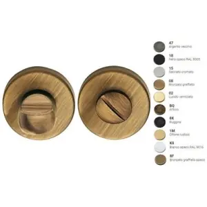 Economico Nottolino wc REGUITTI modello 503NO con rosetta 416 per porta interna in ottone bronzato graffiato