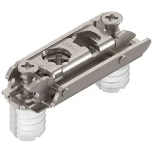 Promozione Esclusiva Clip piastrina BLUM modello 177H di premontaggio, diritta (20/32 mm), 0 mm, acciaio, expando, viti premontate con bussole ad espansione, eccentrico, nichelato