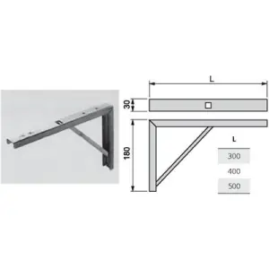 Must-Have Mensola SERVICE modello 5065 per ripostiglio da piegare lunghezza 500mm in ferro zincato