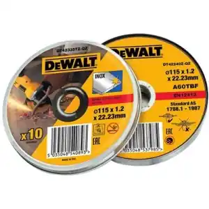 Disco DEWALT modello DT42335TZ-QZ per smerigliatrice per taglio su acciaio inox diametro 115mm spessore 1.2mm Non Perdere