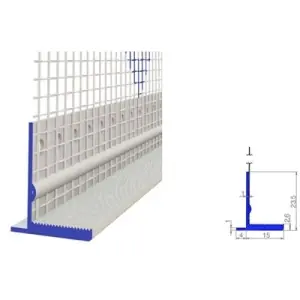 Profilo MAICO per intonacatura S88 per spalle con rete per intonaco con battuta 4 mm alto 15 25x2,4m L 60m Must-Have