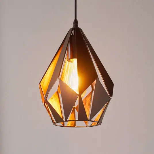 Promozione Lampada a sospensione Carlton, nero/rame, Ø 20,5 cm