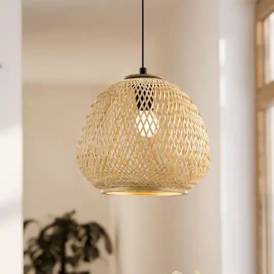 Lampada a sospensione Dembleby, 1 luce, naturale Compra Oggi Stesso