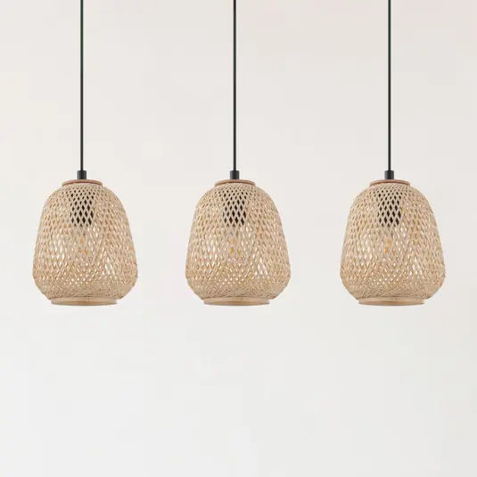 Lampada a sospensione Dembleby, 3 luci, naturale Compra Oggi Stesso