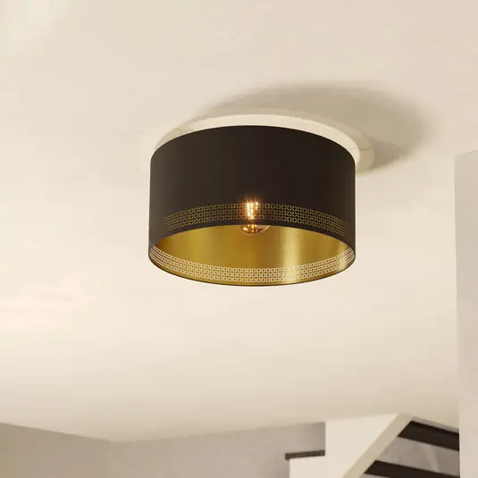 Più Venduto Plafoniera Esteperra con punzonatura nero/oro