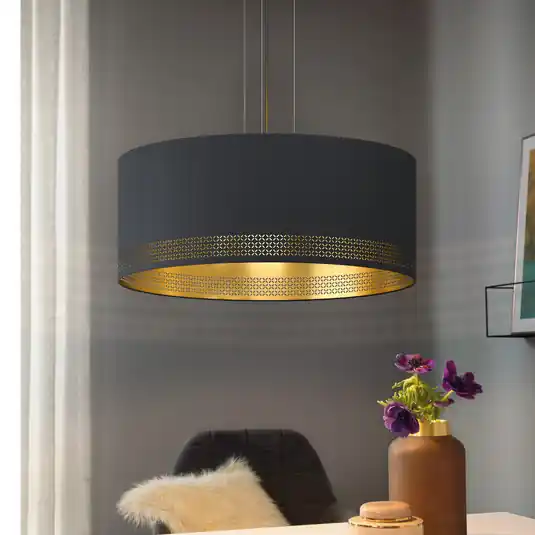 Lampada a sospensione Esteperra, nero/oro, Ø 53 cm Ordina Subito