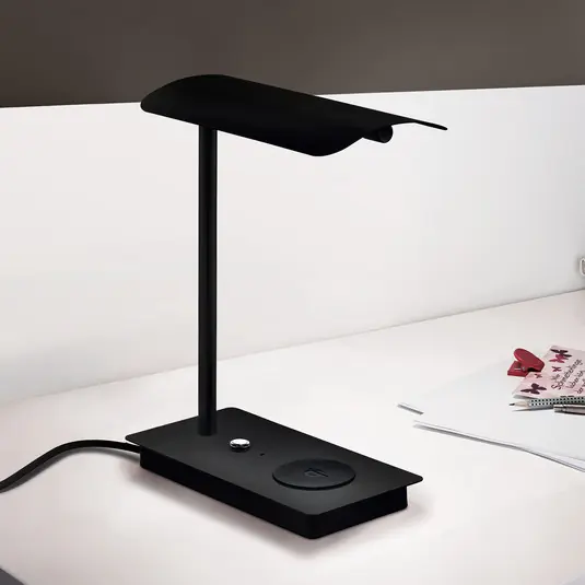 Più Venduto Lampada LED da tavolo Arenaza, dimming, QI, nero