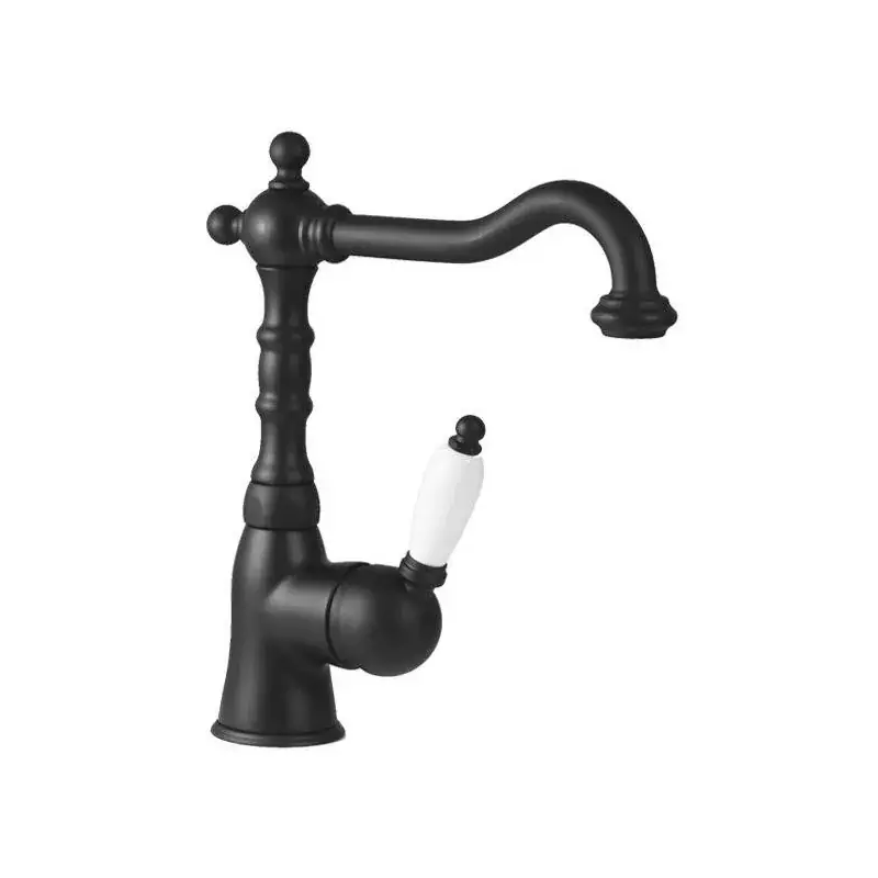Prezzo Di Fabbrica Miscelatore per lavabo design retrò in colore nero opaco Gattoni Orta 2742/27NO.OLD