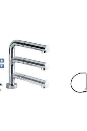 Occasione Miscelatore lavello cucina con doccetta estraibile e canna orientabile Elka Tip-up 7020_AR