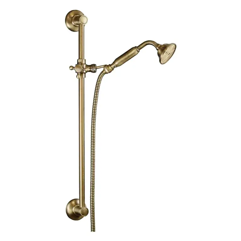 Nuovo Arrivo Asta saliscendi stile antico con doccia e flessibile finitura bronzo Sphera KING