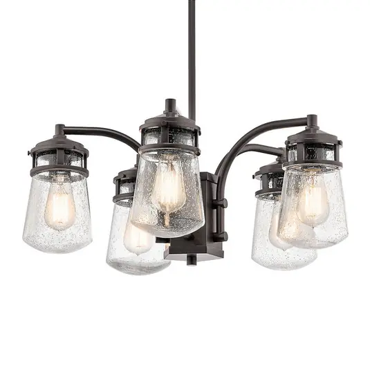 Lampada a sospensione da esterni Lyndon, 5 luci Reso Gratuito