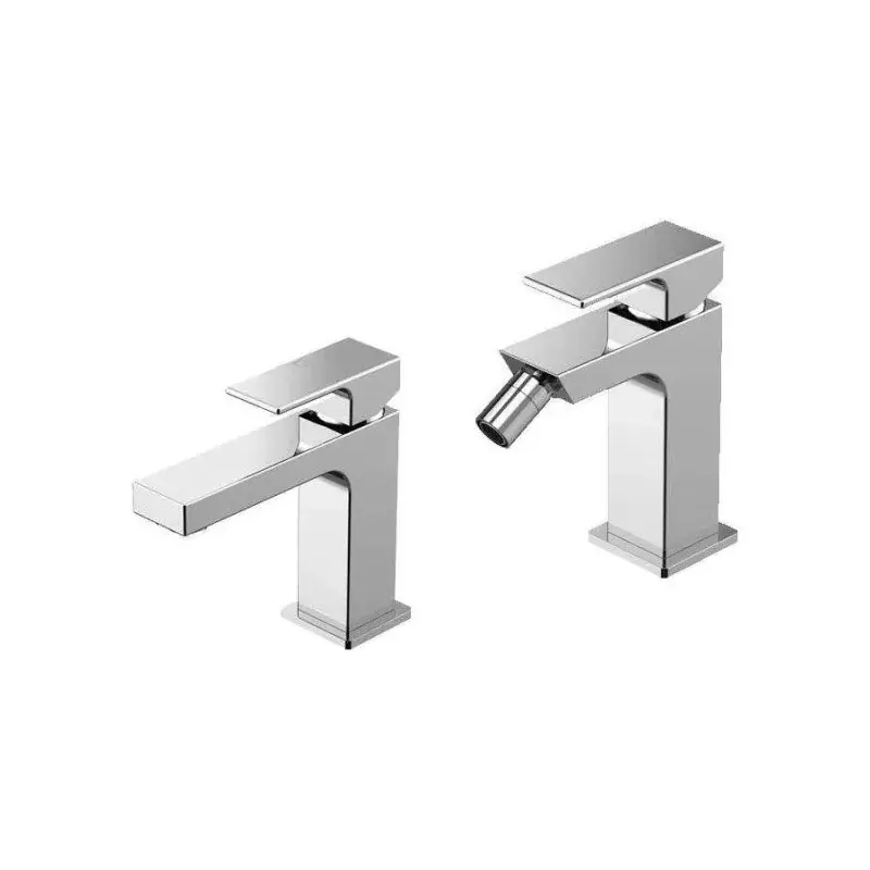 Set miscelatori lavabo e bidet in colore cromo Gattoni SQUARE KITSQUAREC01 Ultime Pezzi