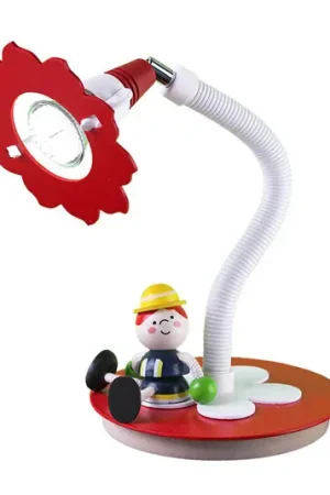 Lampada da tavolo LED Fred, pompiere rosso-bianco Compra Online
