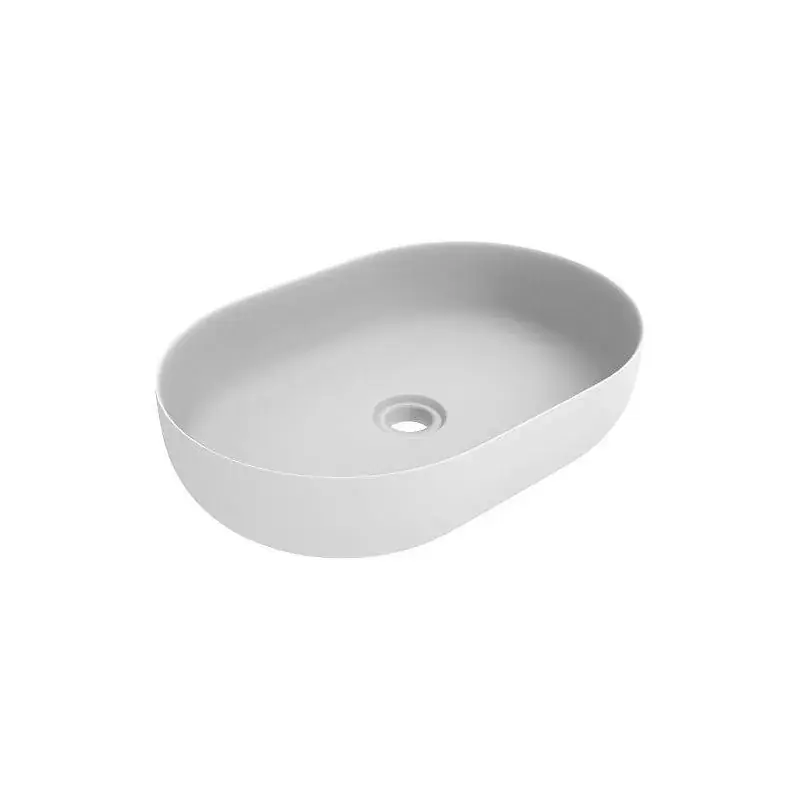 Nuovo Arrivo Lavabo ovale d‘appoggio in colore bianco opaco con dimensioni 416x600 mm Ercos Musa BLCEROMUSA0002