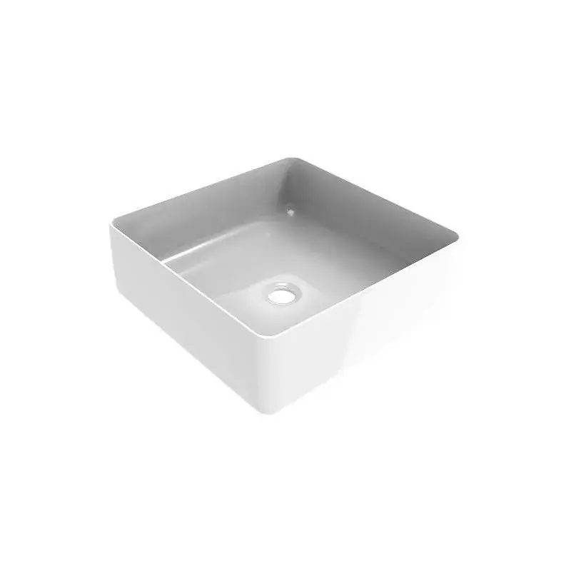 Lavabo d‘appoggio quadrato da 416x416 mm in colore bianco lucido Ercos Musa BLCERLMUSA0011 Spedito Oggi