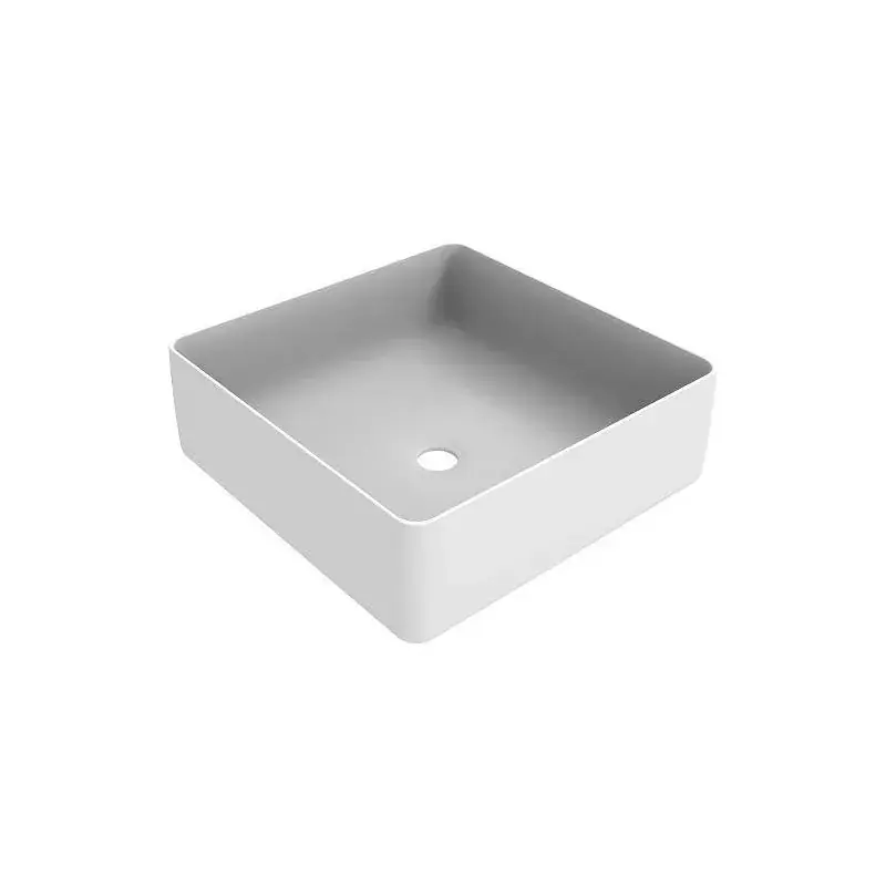 Lavabo quadrato da appoggio con dimensioni 416x416 mm bianco opaco Ercos Musa BLCEROMUSA0011 Nuovo Arrivo