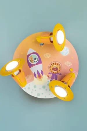 Plafoniera rotonda Escape, arancione, 3 luci Offerta Lampo