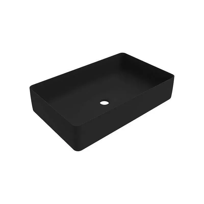 Reso Gratuito Lavabo d‘appoggio rettangolare con dimensioni 580x360 mm colore nero opaco Ercos Musa BLCERNMUSA0012