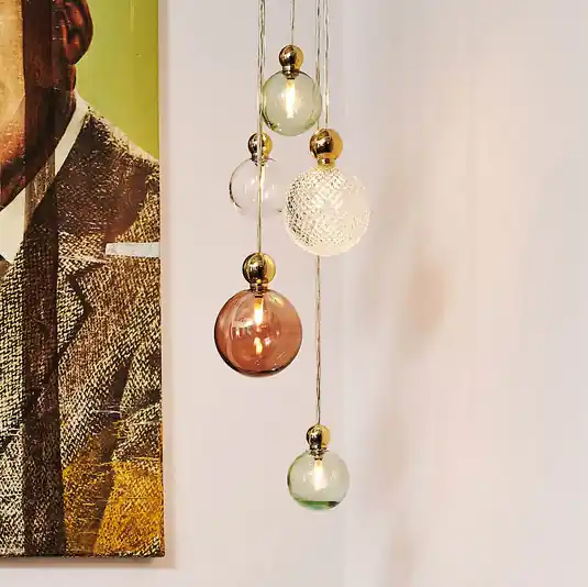 Occasione EBB & FLOW Uva M Lampada a sospensione Ball oro ossidiana