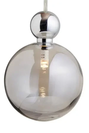 EBB & FLOW Uva L Lampada a sospensione, sfera argento grigio fumo Promo Stagionale