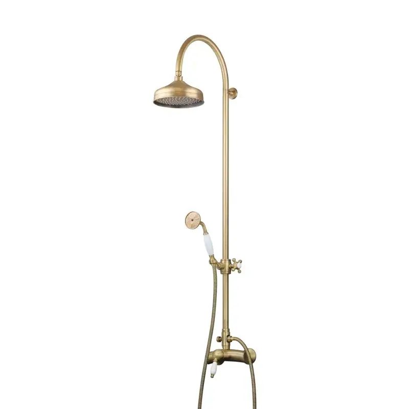 Colonna doccia con soffione da Ø202 mm e deviatore in colore bronzo Gattoni Orta Old KT125/27VB.OLD Nuova Collezione