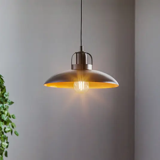 Professionale Lampada a sospensione Felix, nero/oro antico, a 1 luce