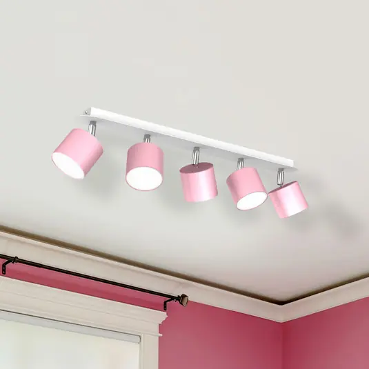 Faretto da soffitto Cloudy a 5 luci rosa Sconto