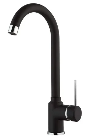 Miscelatore lavello cucina in ottone colore nero opaco con bocca di erogazione alta orientabile Piralla Lion 0LIYO104A21 Prezzo Ridotto
