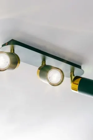 Faretto da soffitto Joker, verde/oro, 3 luci Occasione Imperdibile