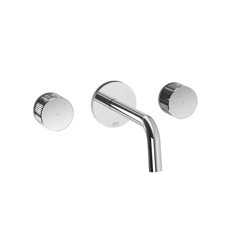 Esclusivo Miscelatore lavabo a parete a 3 fori con piastre tonde Paffoni Jo JO003CR