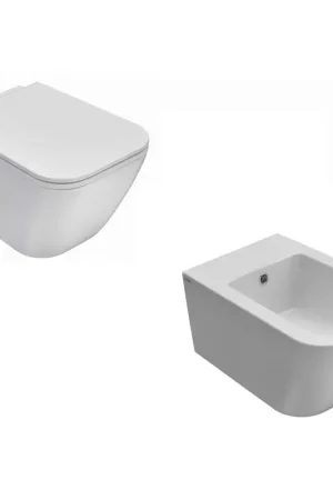 Ultimissimo Modello Coppia di sanitari da 52x36 cm con installazione sospesa Globo Stone KITSTONE1BI