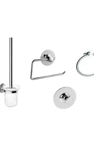 Accessori per bagno in colore cromo adesivi Tecom KITGIADA2 Compra Oggi Stesso