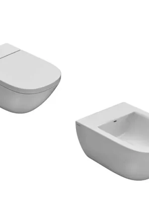 Promo Stagionale Kit vaso e bidet sospesi da 58x37 cm con sedile a chiusura rallentata Globo Stockholm KITSTOCK1BI