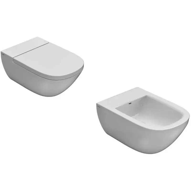 Promo Stagionale Kit vaso e bidet sospesi da 58x37 cm con sedile a chiusura rallentata Globo Stockholm KITSTOCK1BI